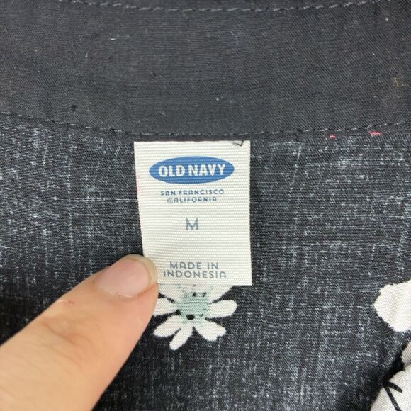 Old Navy Floral Black Dress Long Sleeve Womens M Knee Length Boho Western - Picture 5 of 8
